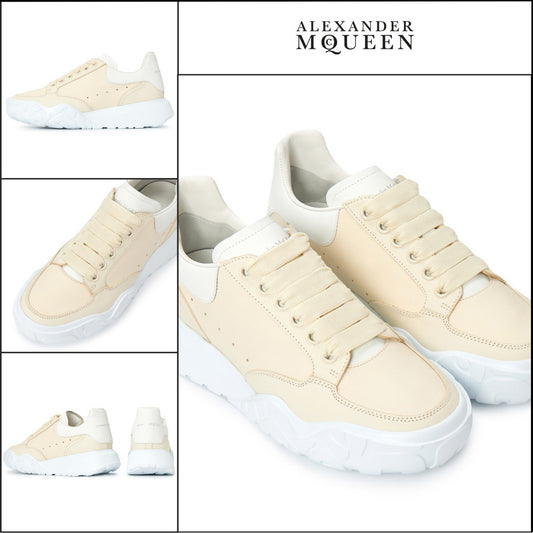 【Alexander Mcqueen】Court Trainer Sneakers Beige White