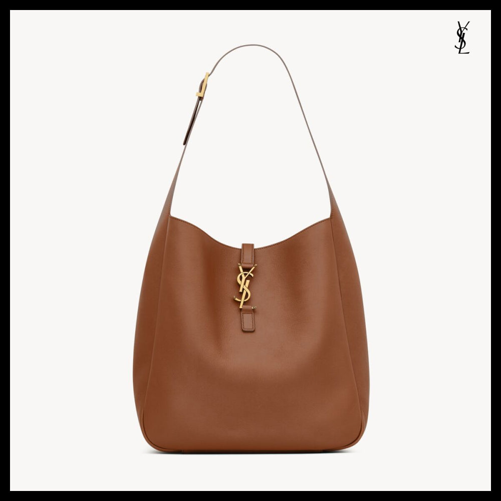 【Saint Laurent】Grained Leather Soft LE 5 A 7 Large Bag