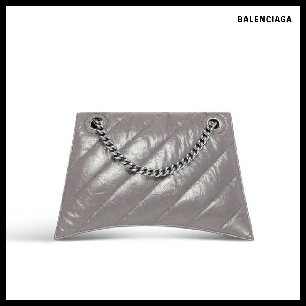 【BALENCIAGA】Crush Medium Chain Bag Dark Grey