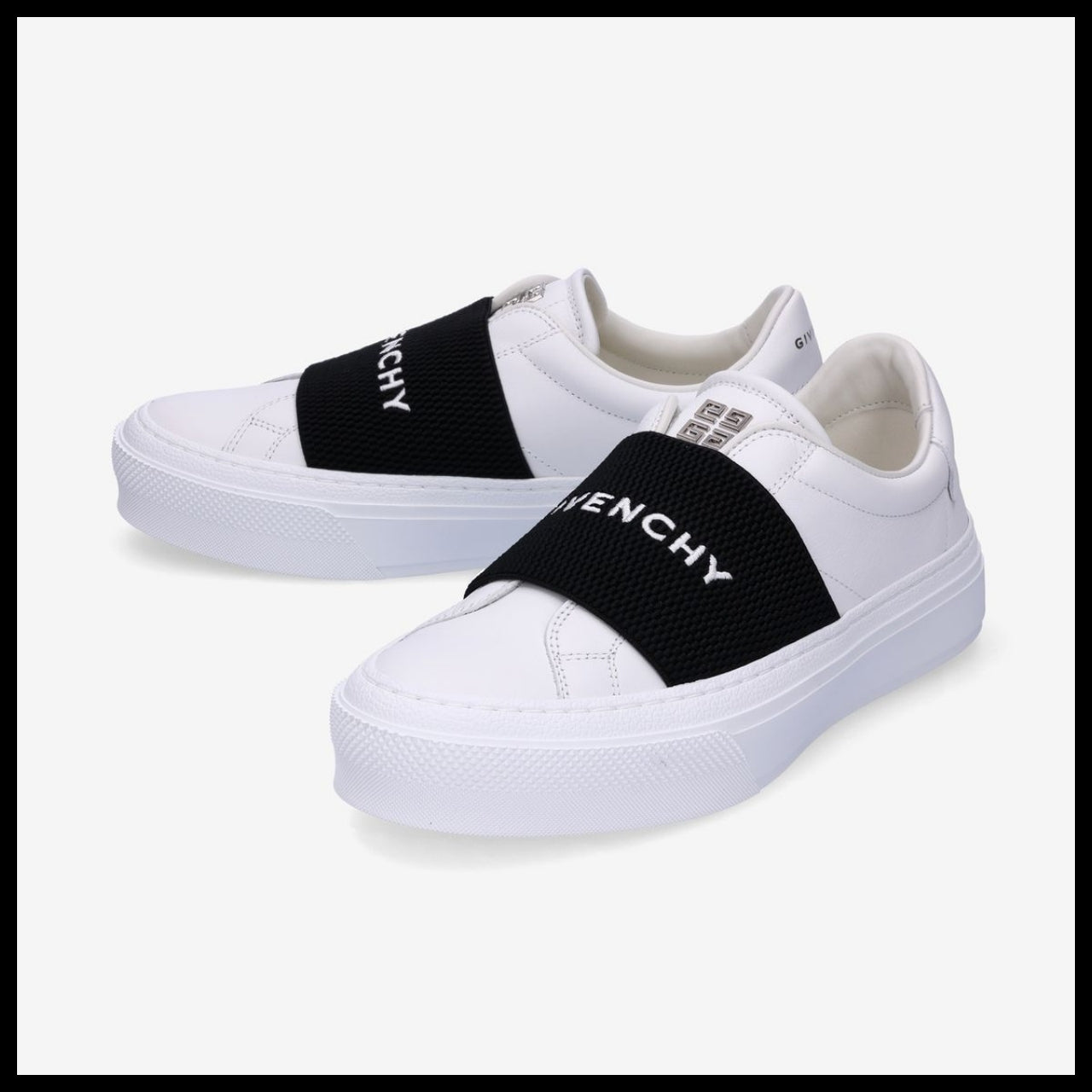【GIVENCHY】City Sport Leather Sneakers - White:Black