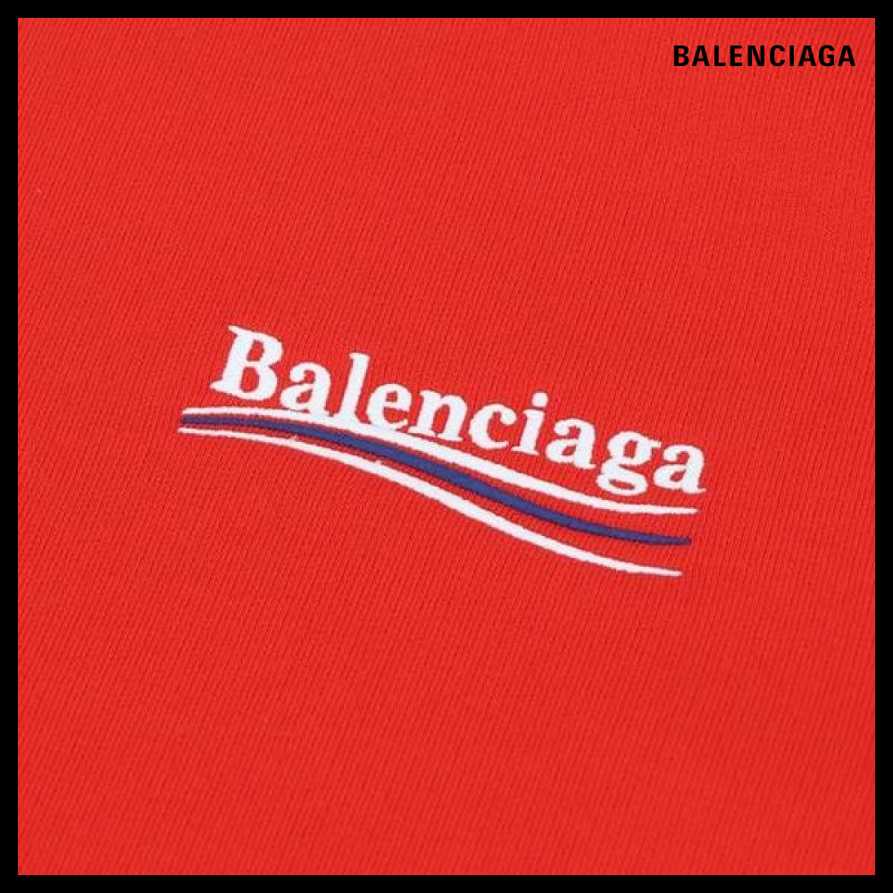 【BALENCIAGA】Unisex Political Campaign Large Fit Hoodie Red