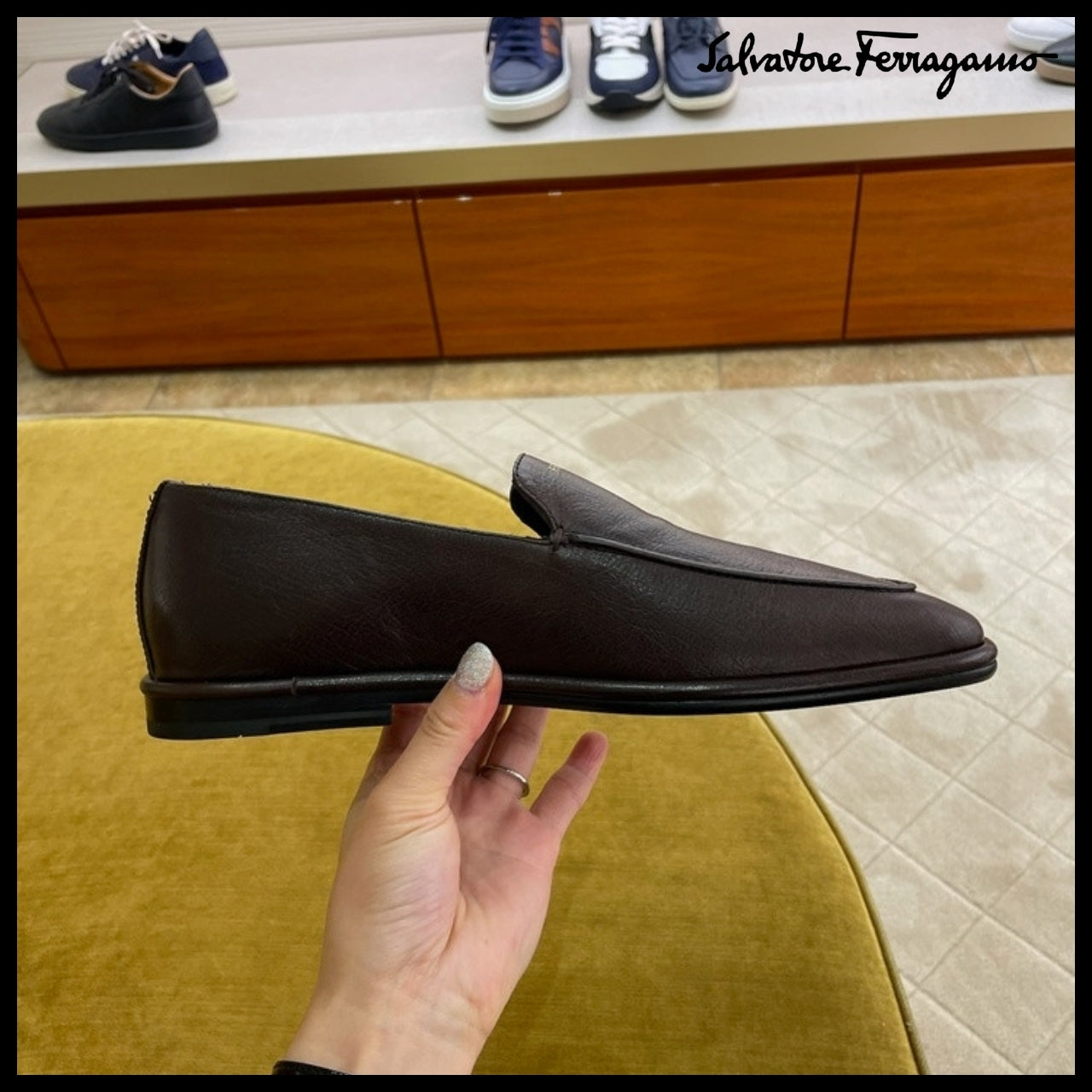 【FERRAGAMO】BRIAN LOGO MOCCASIN LOAFERS BROWN