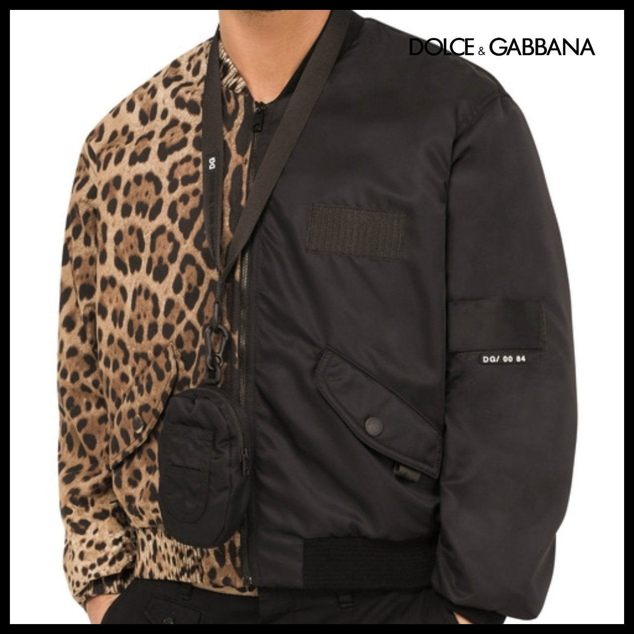 【Dolce & Gabbana】LEOPARD-PRINT COTTON AND NYLON JACKET