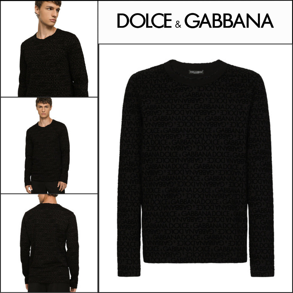 【Dolce & Gabbana】COTTON FLOCKED LONG-SLEEVE T-SHIRT