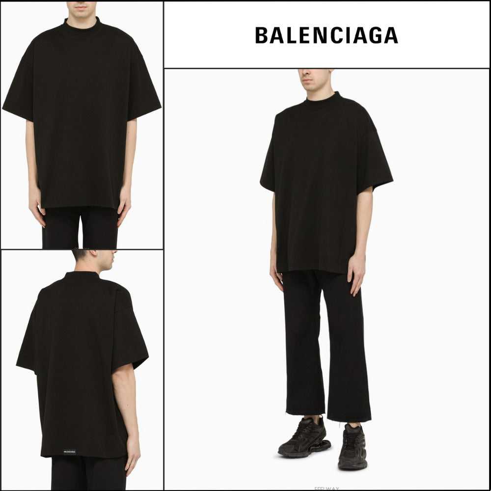 【BALENCIAGA】Tab Oversized T-Shirt Black 1000
