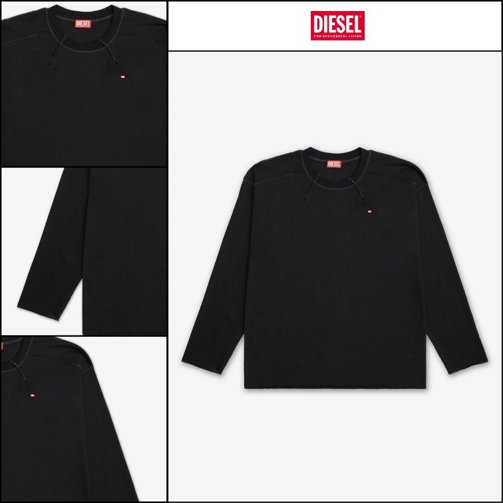 【DIESEL】T-Kraouer Boxed T1 Long Sleeve T-Shirt Black
