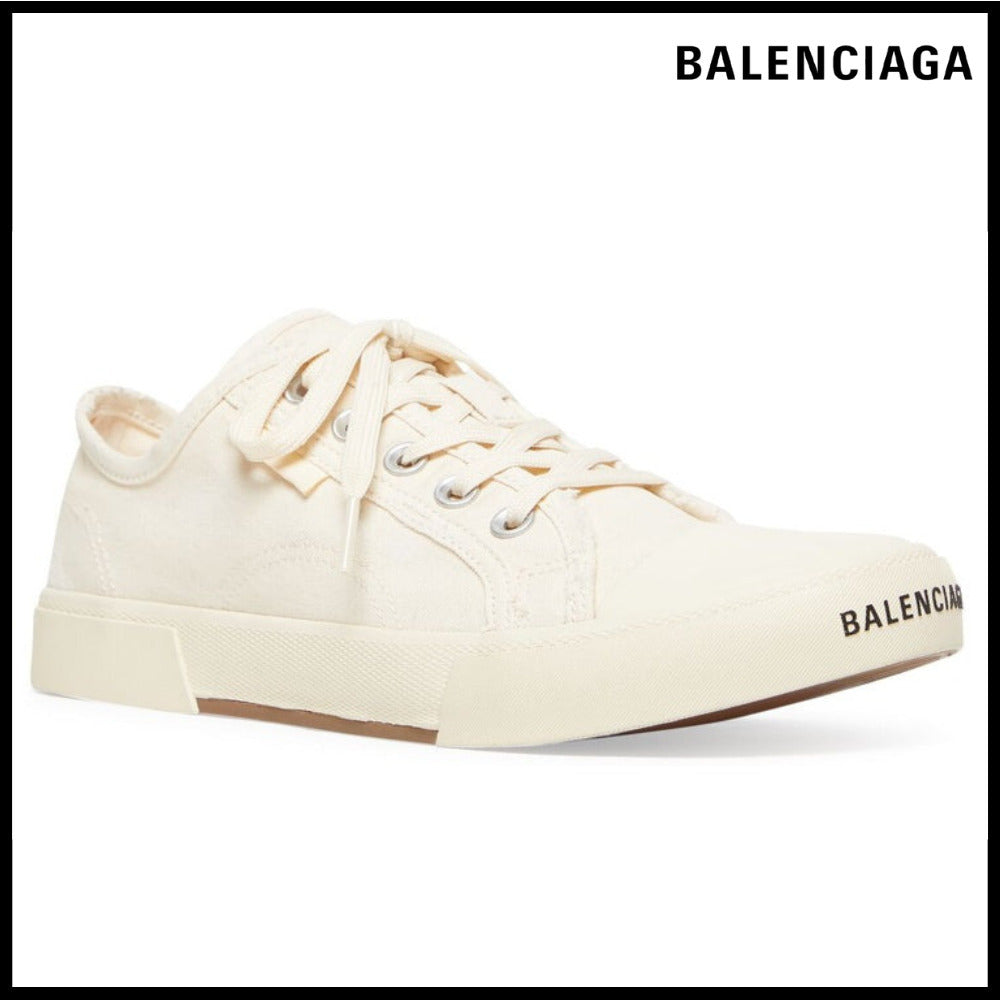 【BALENCIAGA】Paris Low Top Sneaker White Destroyed Cotton