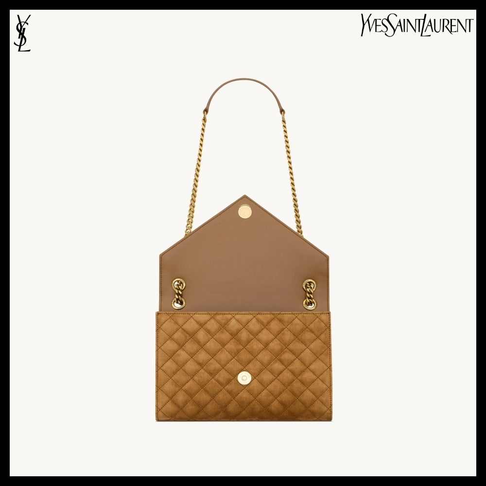 【Saint Laurent】Suede Envelope Medium Bag