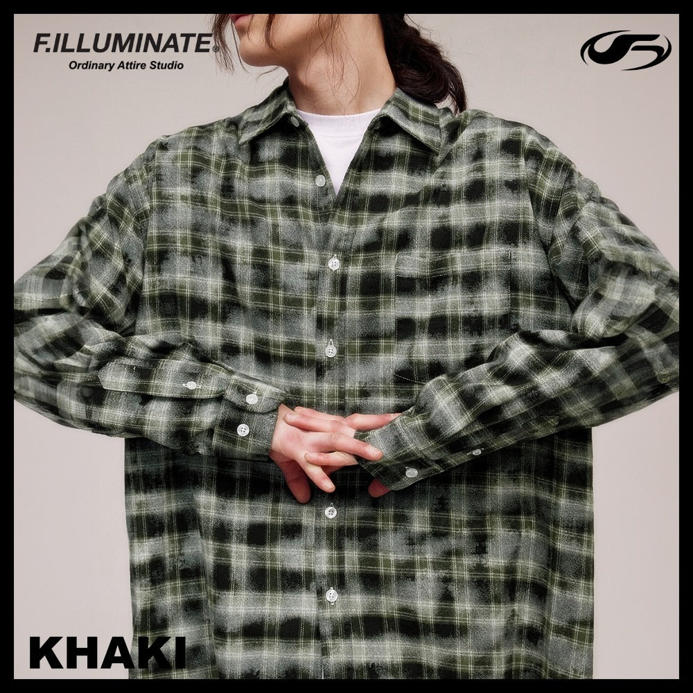 【FILLUMINATE】OVERFIT DAMAGE WASHED CHECK SHIRT 2COLOR