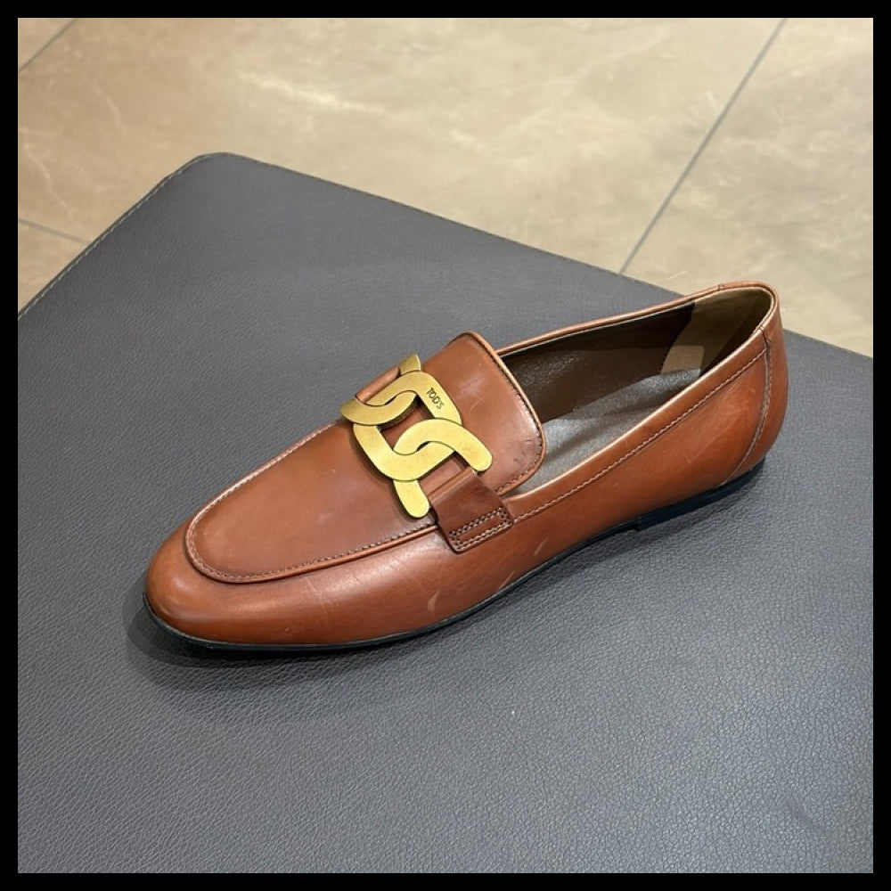 【Tod’s】CUOIO Kate Leather Women’s Loafers Brown