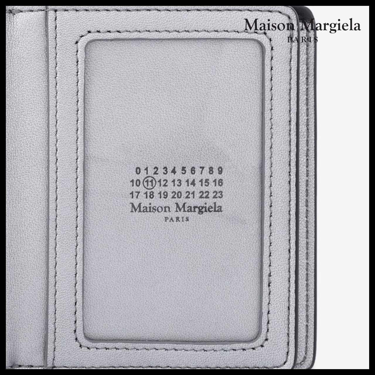 【Maison Margiela】Logo Flip Flap Bi Fold Wallet Black