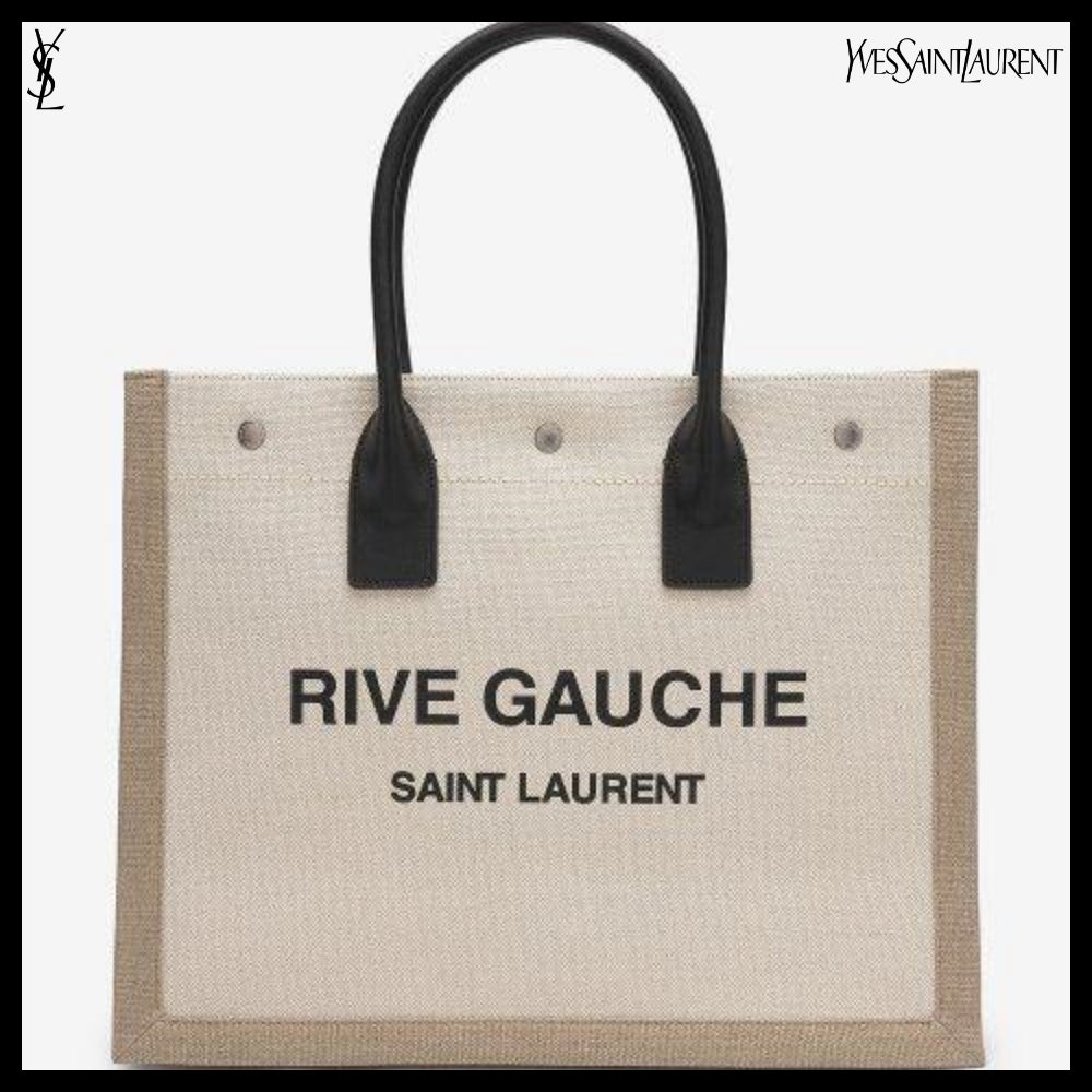 【Saint Laurent】Rive Gauche Tote Bag Greige