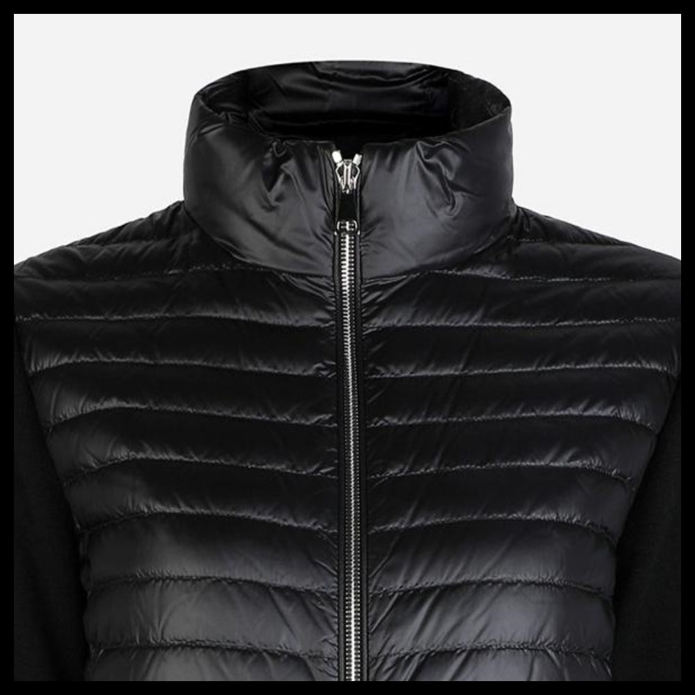 【Moncler】Women's Logo Patch Padded Mix Jacket Black
