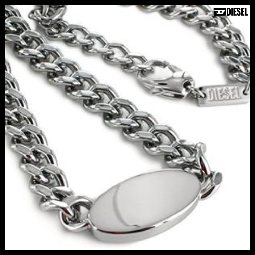 【DIESEL】Logo Pendant Chain Necklace