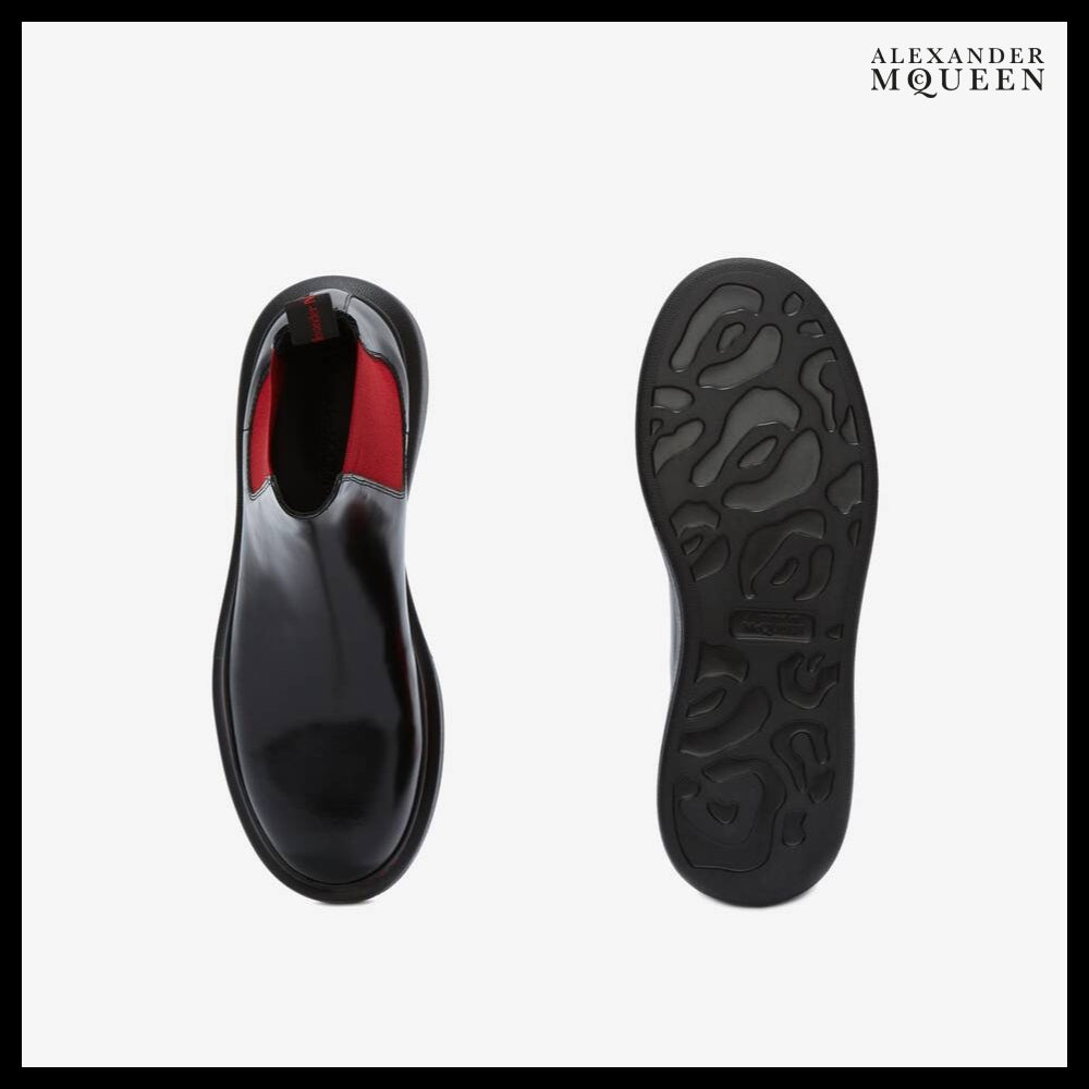 【Alexander Mcqueen】Hybrid Chelsea Boots in Black/Red