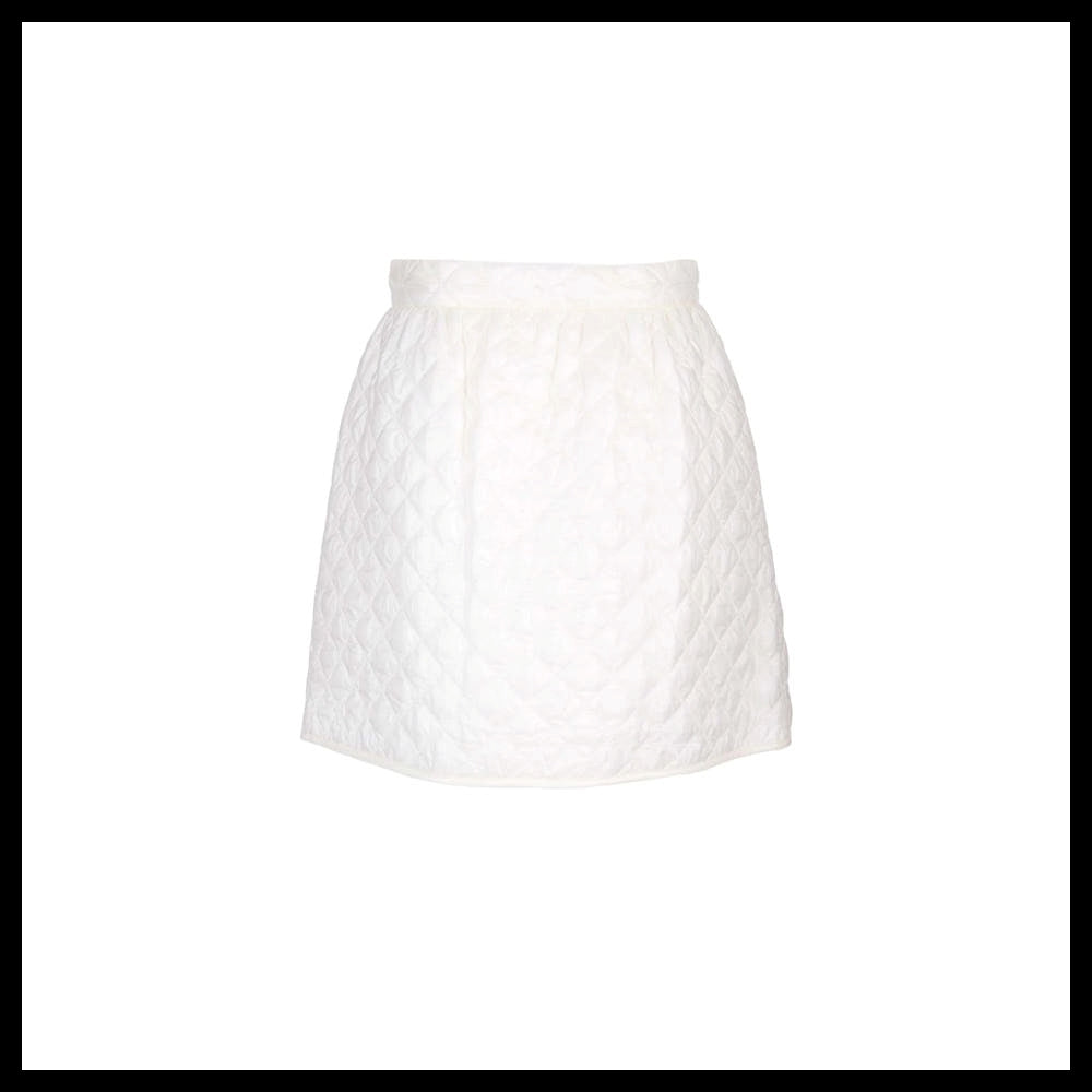 【MONCLER】Logo Quilted Mini Skirt Ivory Women