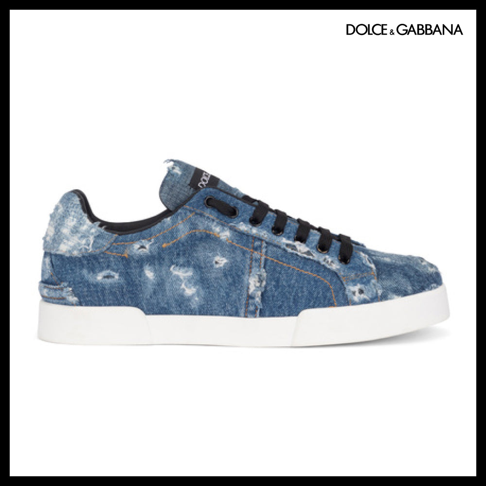 【Dolce & Gabbana】DENIM PATCHWORK PORTOFINO SNEAKERS