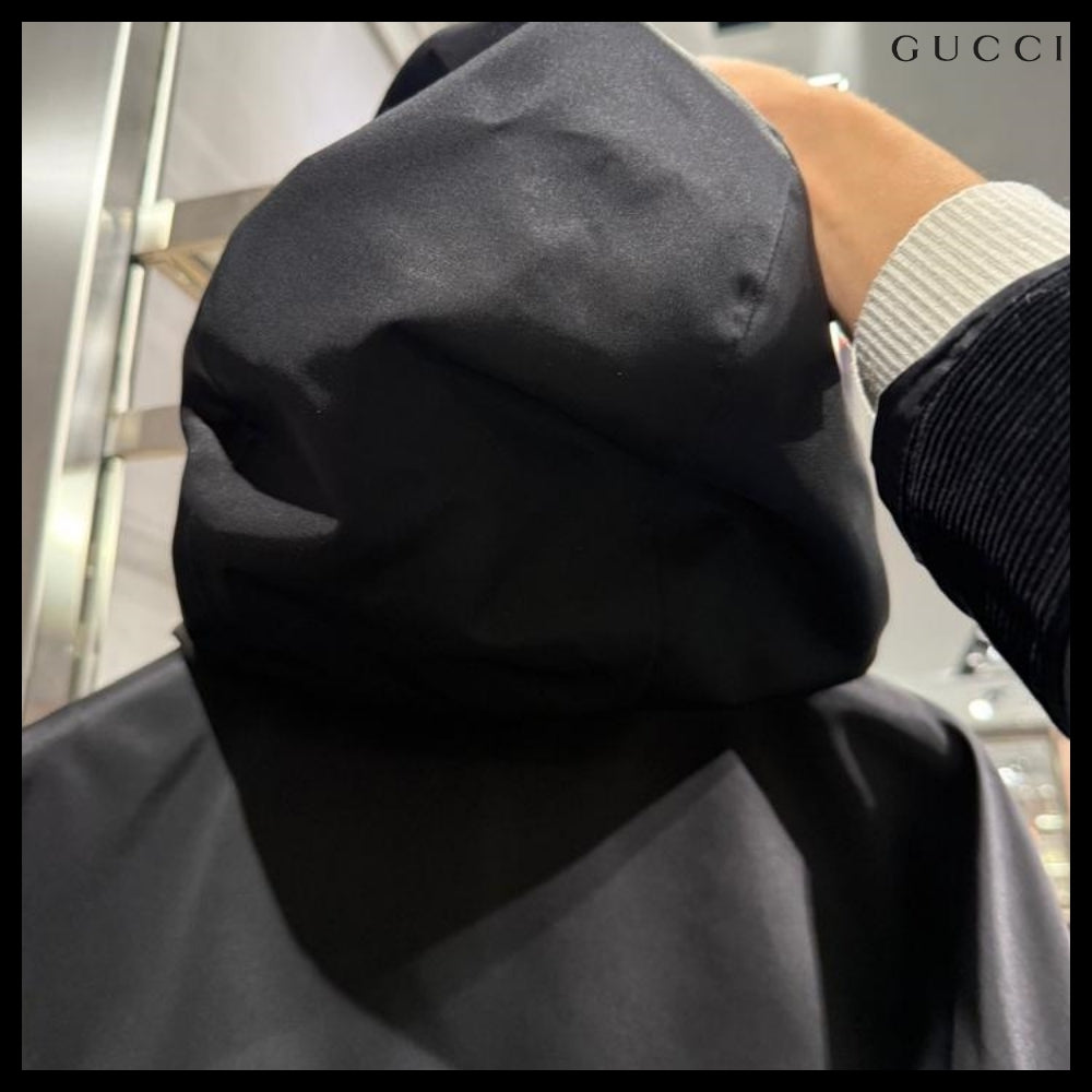 【GUCCI】Logo Compact Nylon Twill Hooded Blouson Jacket