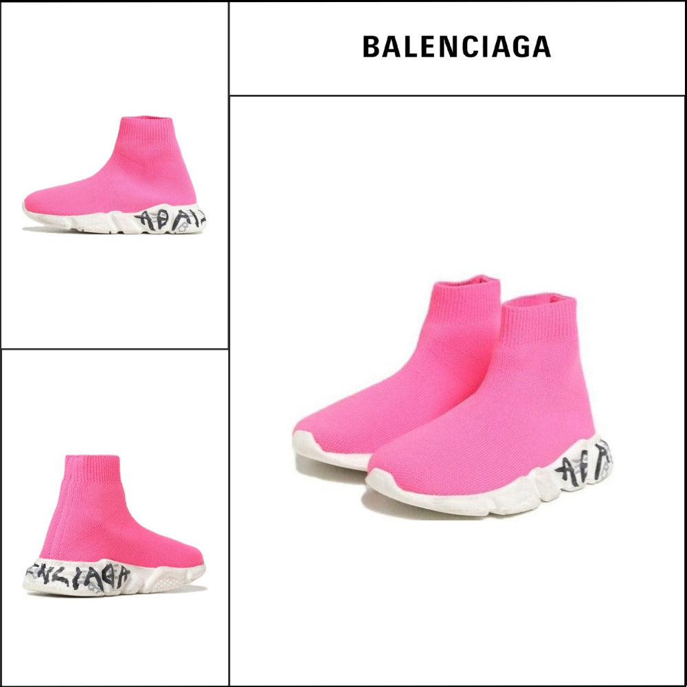 【BALENCIAGA】Kids Speed Graffiti Recycled Knit Sneaker