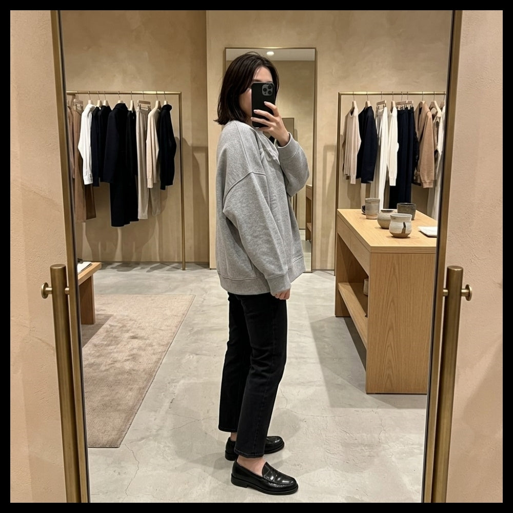 ◆Max Mara◆ LALLA Logo Fleece Sweatshirt Gray