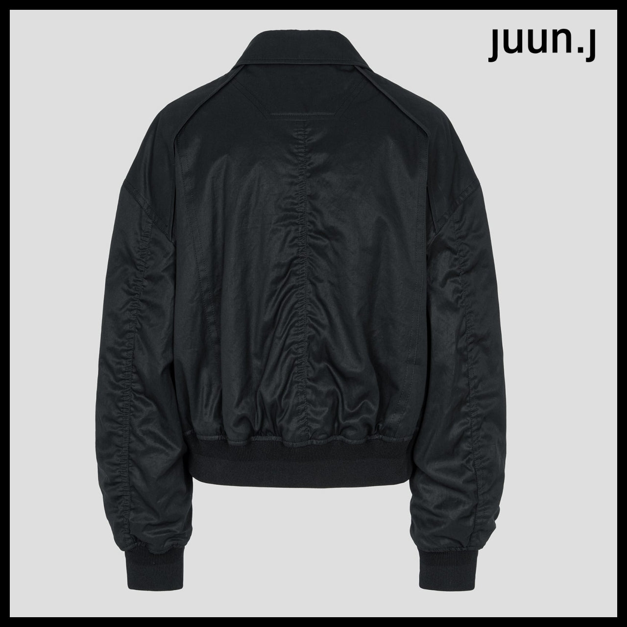 【JUUN.J】Cotton Stand Collar Flight Jumper Black