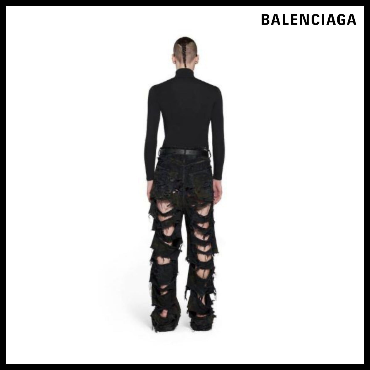 【BALENCIAGA】Super Destroyed Baggy Pants Black