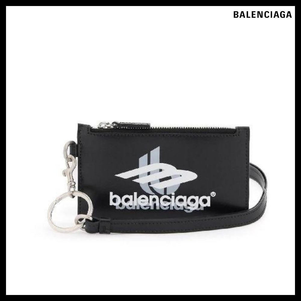 【正規品】BALENCIAGA Cache Box Strap Leather Card Wallet