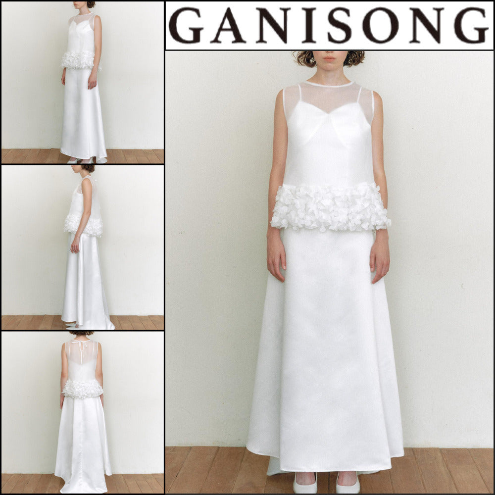 【GANISONG】Bridal Susu Vest Dress White