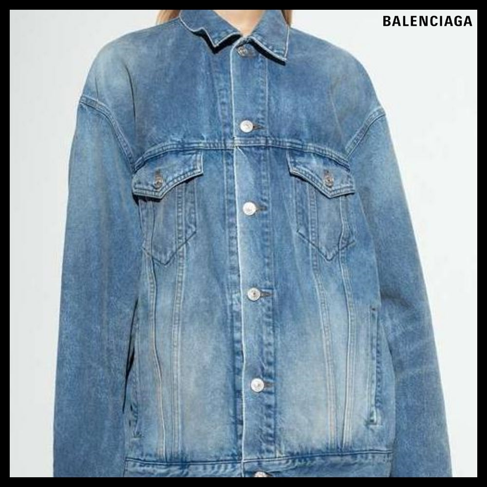 【BALENCIAGA】Back Graffiti Logo Denim Jacket