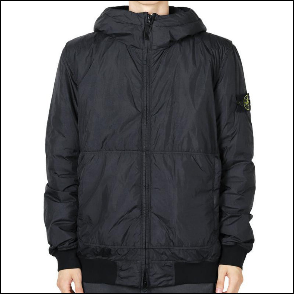 【STONE ISLAND】 Mens Garment Dyed Crinkle Jacket Black