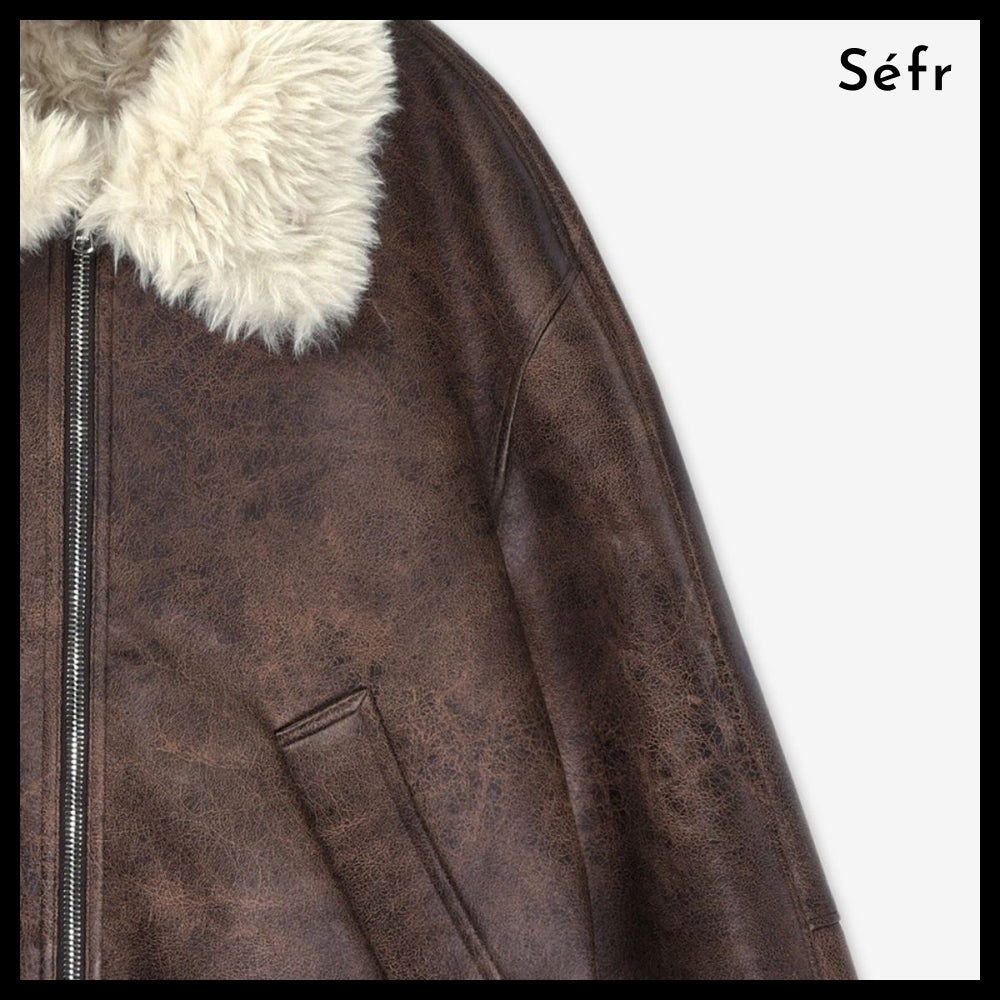 【Sefr】Leather Jacket Brown