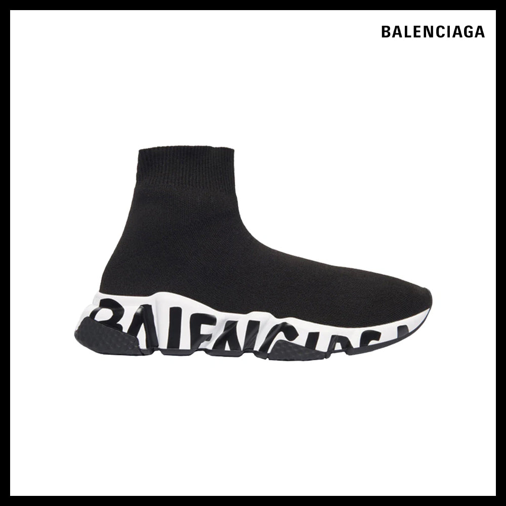 【BALENCIAGA】Speed Recycled Knit Graffiti Sneaker Black