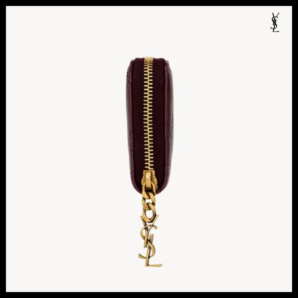 【Saint Laurent】Leather CASSANDRE BIJOU Coin Purse