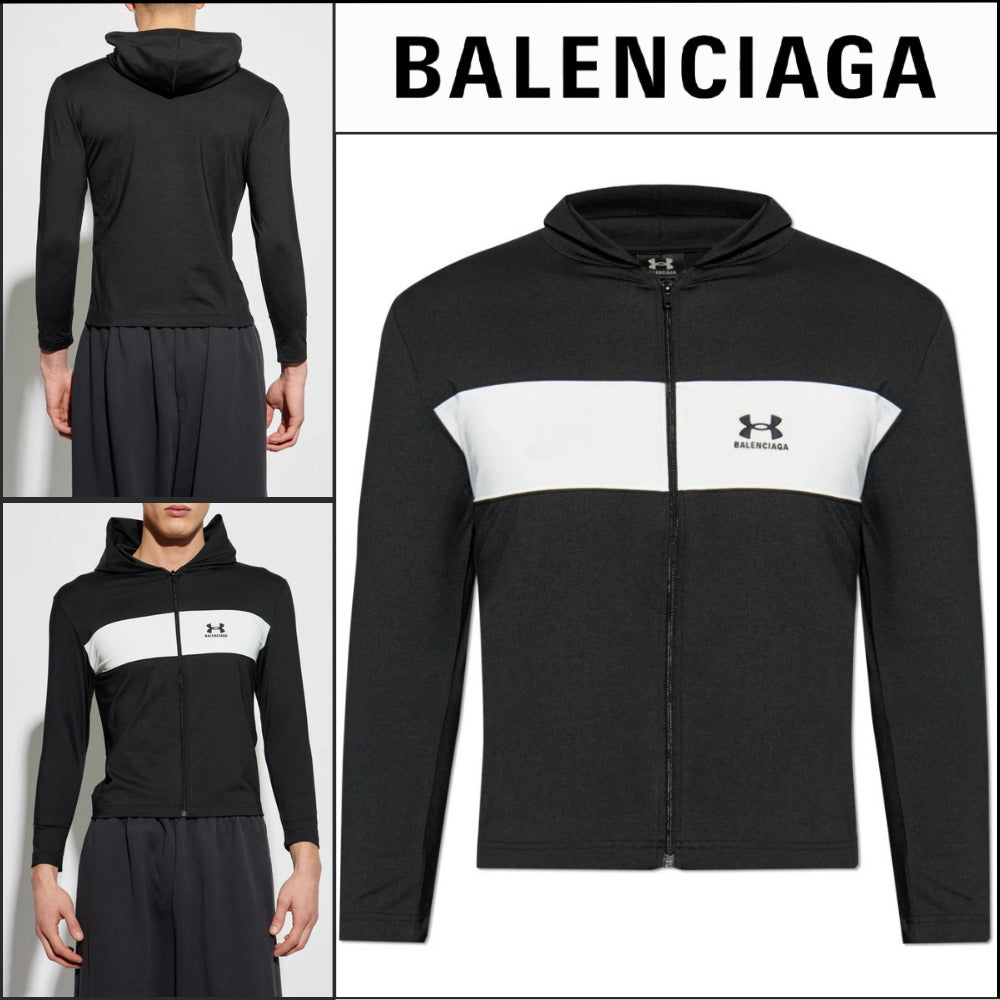 【BALENCIAGA】Under Armour Sweatsuit Hoodie Black White