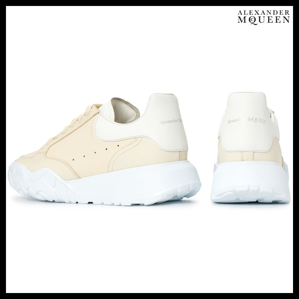 【Alexander Mcqueen】Court Trainer Sneakers Beige White