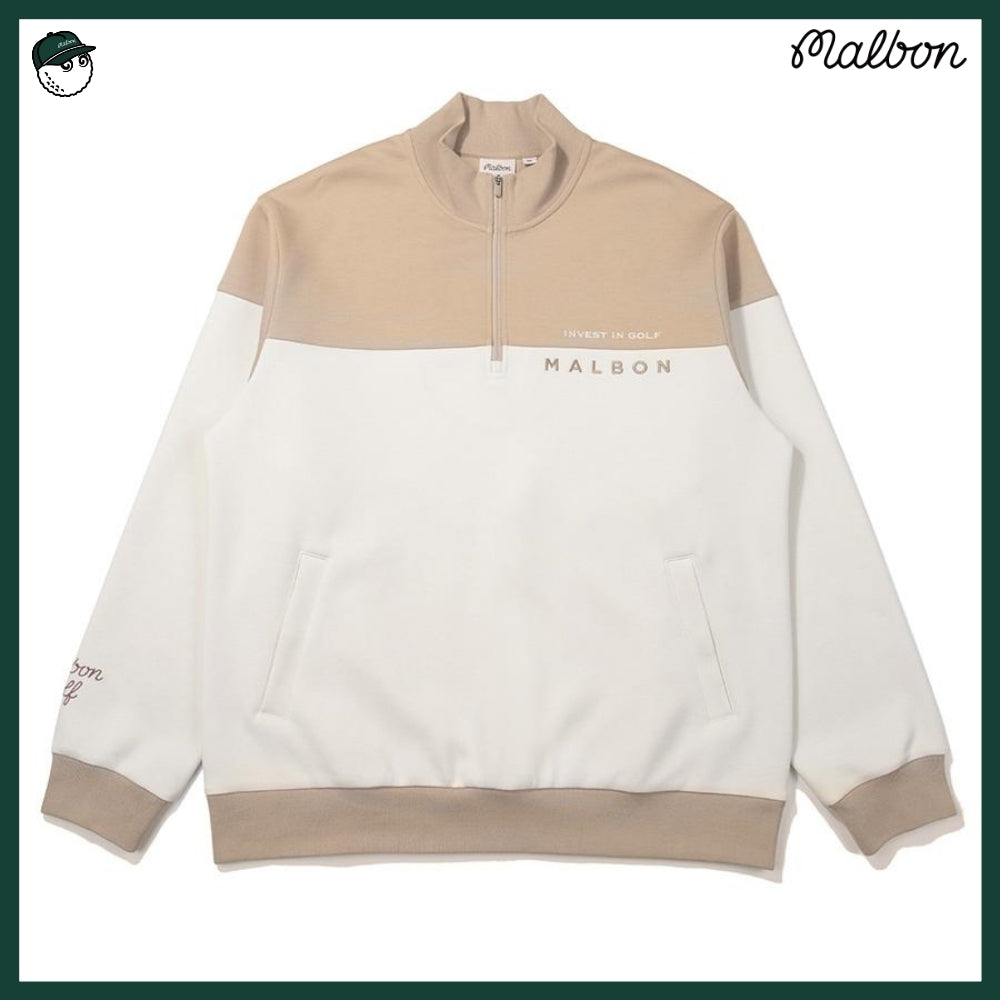 【MALBON GOLF】 AIRLY COLORED ZIP-UP MTM T-SHIRT MAN 3COLORS