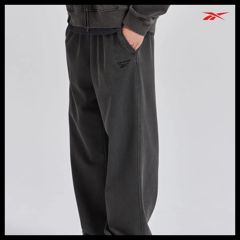 【Reebok】Garment Dyed Relaxed Fit Wide Straight Pants
