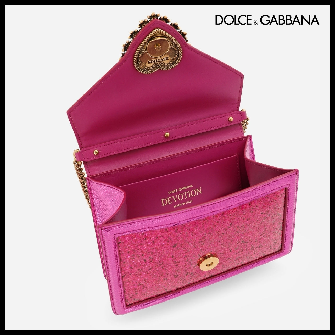 【Dolce & Gabbana】Small Devotion Top-Handle Bag Pink