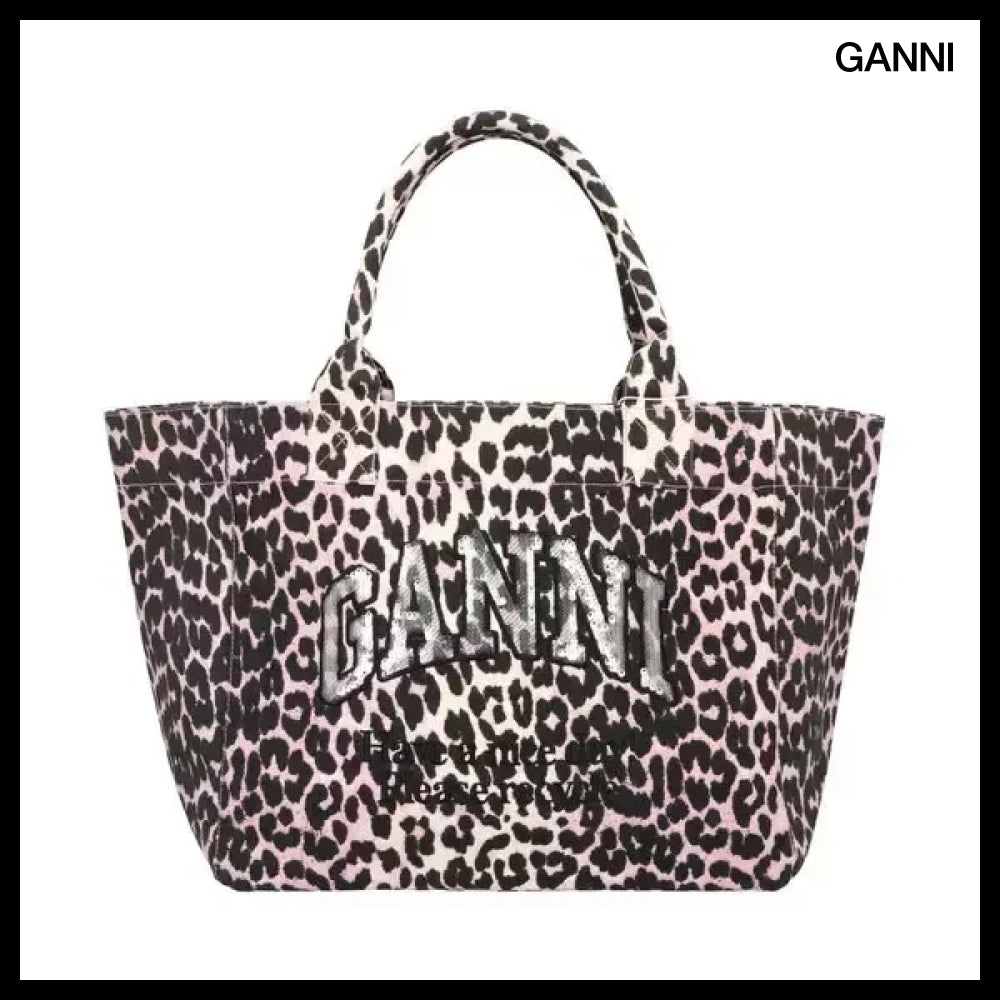 【Ganni】Leopard Print Medium Shopper Tote leopard shopper