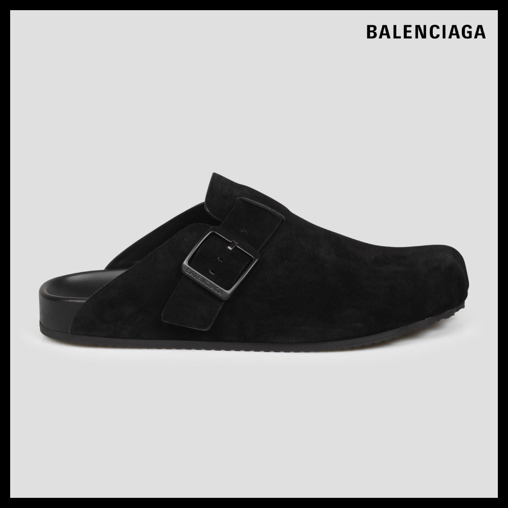 【BALENCIAGA】Sunday Mule Suede Cold Sandals In Black