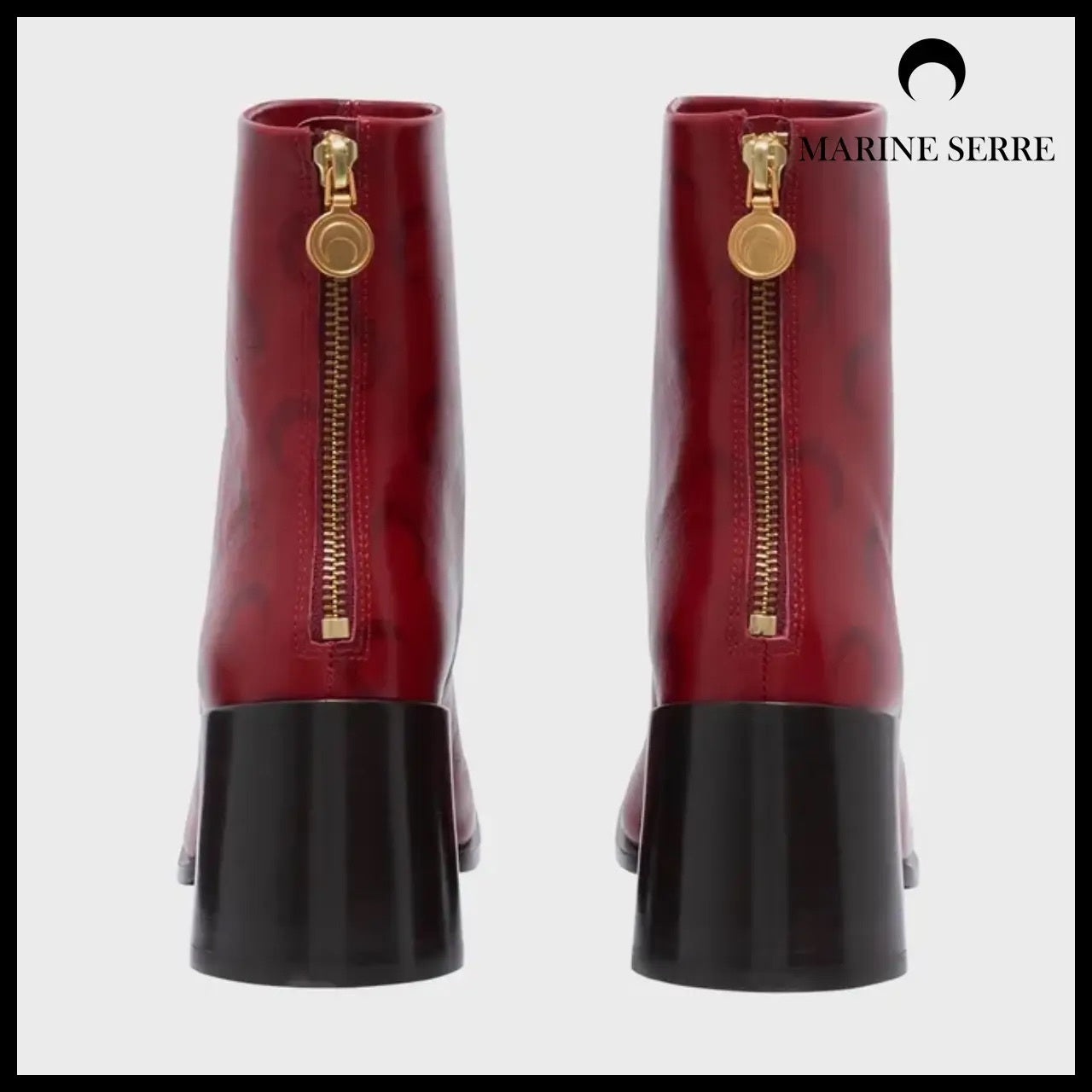 【MARINE SERRE】Moon Airbrushed Leather MS Block RD10 Red