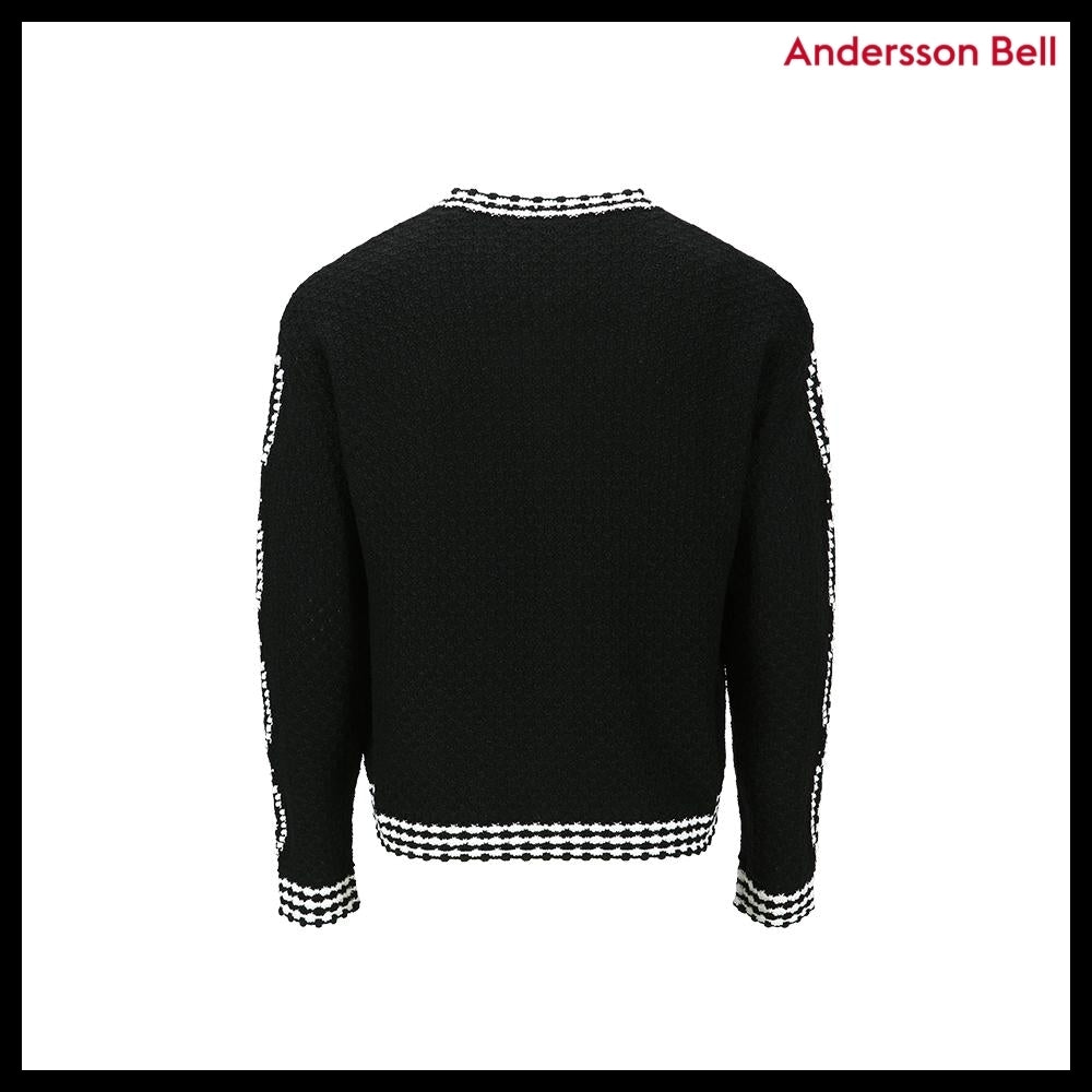 【ANDERSSON BELL】FANTASIA ROUND-NECK CARDIGAN BLACK