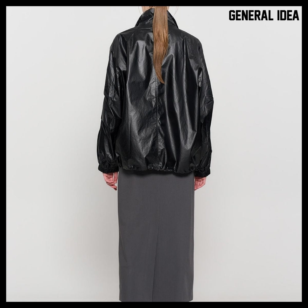 【GENERAL IDEA】Glossy Coating Jumper - Black