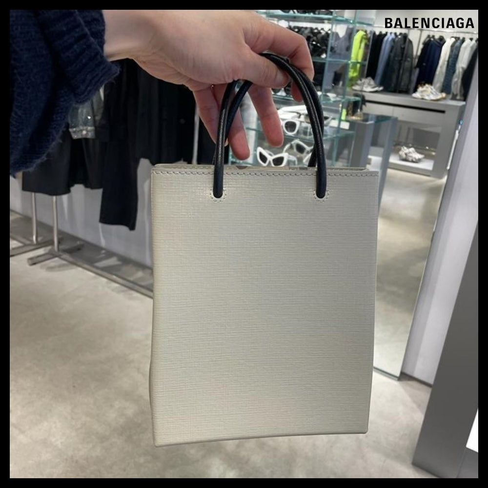 【BALENCIAGA】Shopping Calf Large Tote Bag Beige