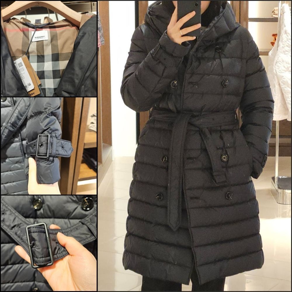 【BURBERRY】Women’s WITLEY belted down padded coat black