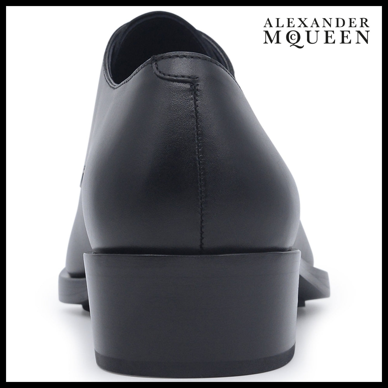 【Alexander Mcqueen】Punk Silver Tip Pointed Shoes Black