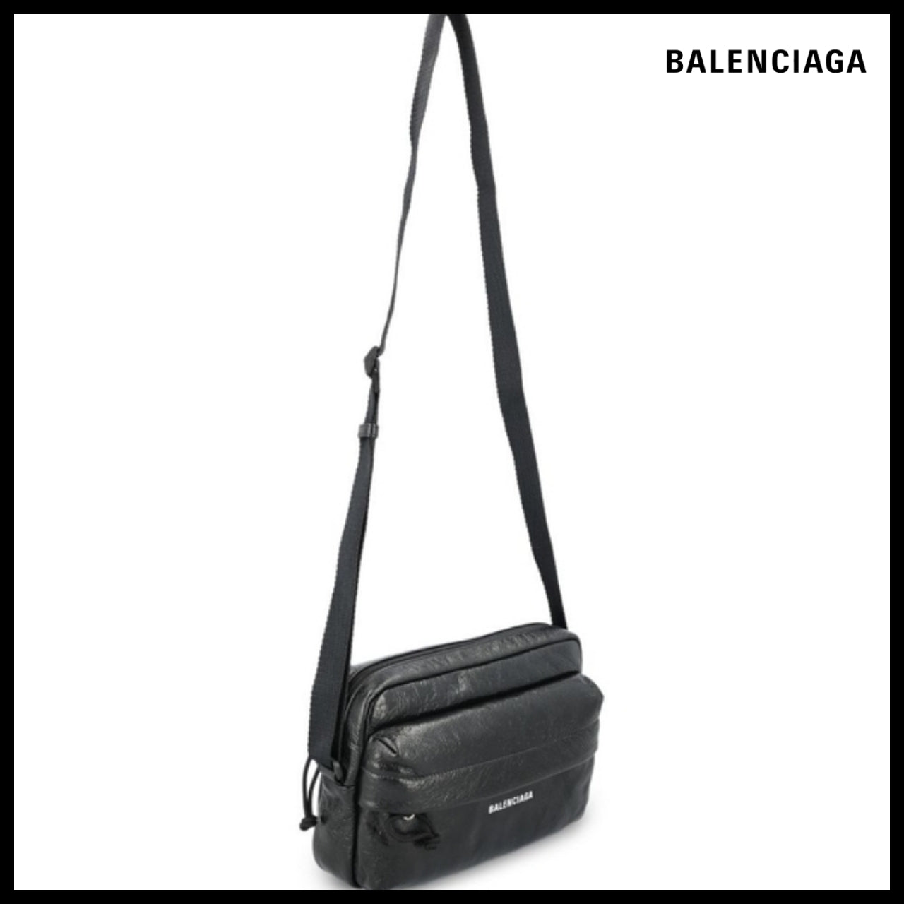 【BALENCIAGA】Black Crossbody Bag sleek crossbody