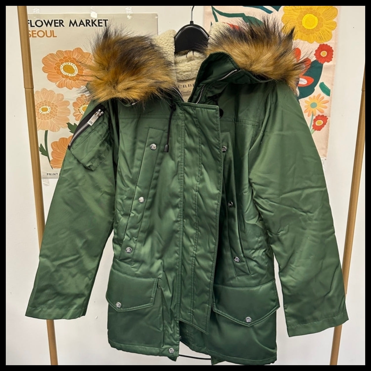 【Burberry】LANFAIR Detachable Fur Hood Nylon Padded Jumper