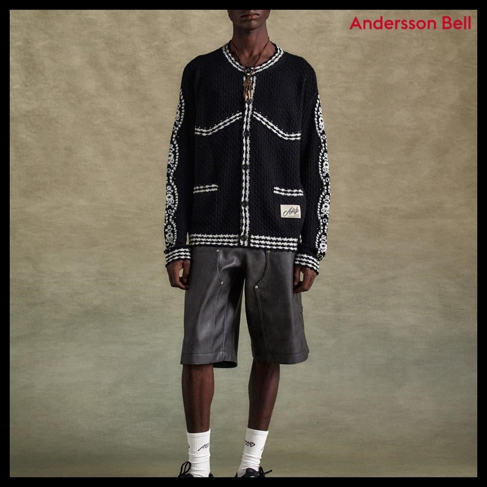 【ANDERSSON BELL】FANTASIA ROUND-NECK CARDIGAN BLACK