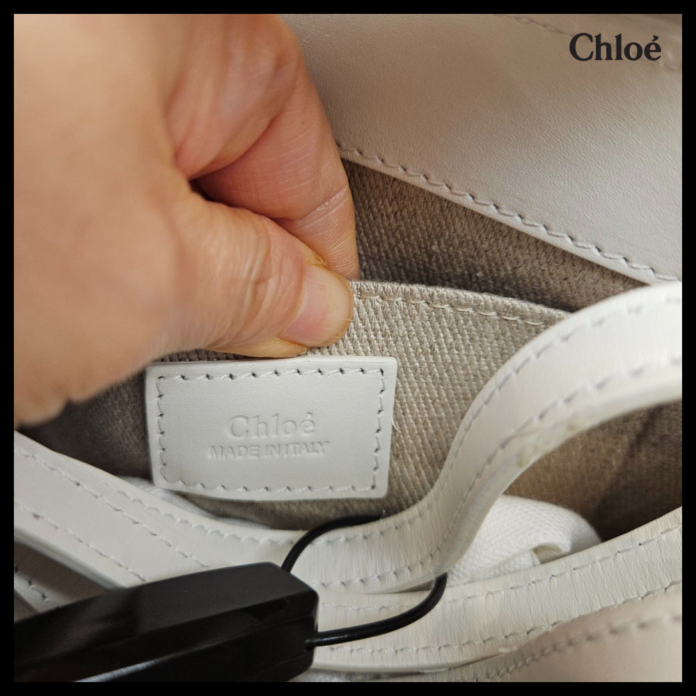 【Chloe】Woody Small Tote Bag White